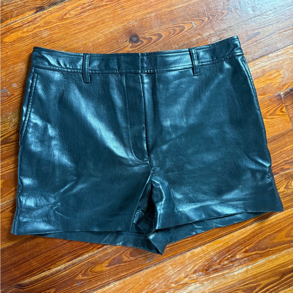 Black Leather Women's Shorts
